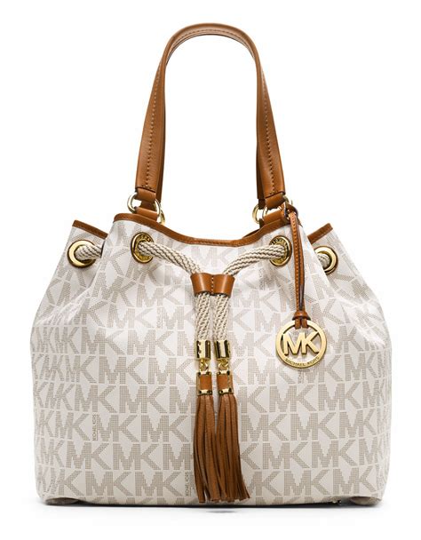 michael kors gallery leather tote|Michael Kors large monogram tote.